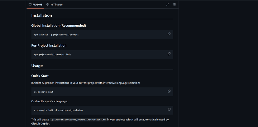 AI Prompts Github Copilot